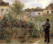 Monet Painting in His Garden Argenteuil renoir